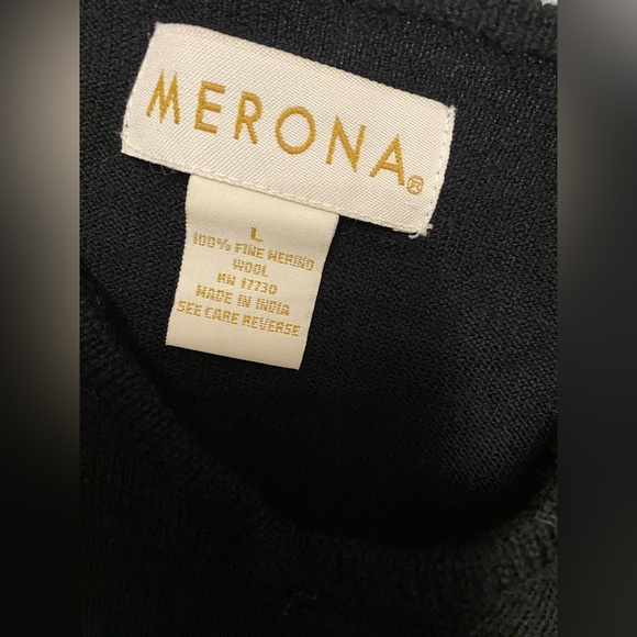 Merona Italian 100% wool V neck Pullover Long Sleeve Sweater Mens - Picture 5 of 7
